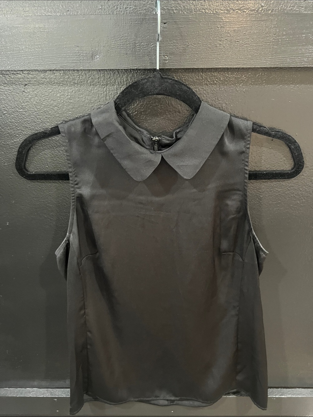 Halogen Black Sleeveless Peter Pan Collar Blouse | Size XS - Picture 6 of 11